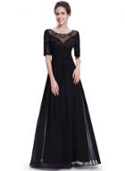 Oasap Women's Elegant Half Sleeve Back Zipper Maxi Prom Evening Dress