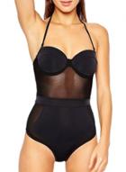 Oasap Women's Summer Hot Mesh Paneled One Piece Swimsuit