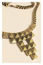 Oasap Pyramid Rivet Box Chain Necklace