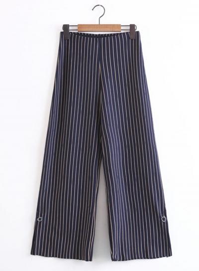 Oasap High Waist Striped Printed Wide Leg Pants