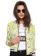 Oasap Floral Printed Full Zip Short Jacket