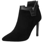 Oasap Pointed Toe Stiletto Heels Back Zipper Ankle Boots
