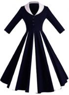 Oasap Color Block Shawl Collar A-line Dress