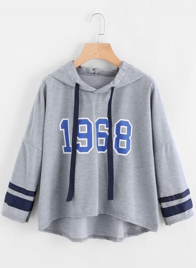 Oasap Fashion Long Sleeve Loose Fit High Low Hoodie