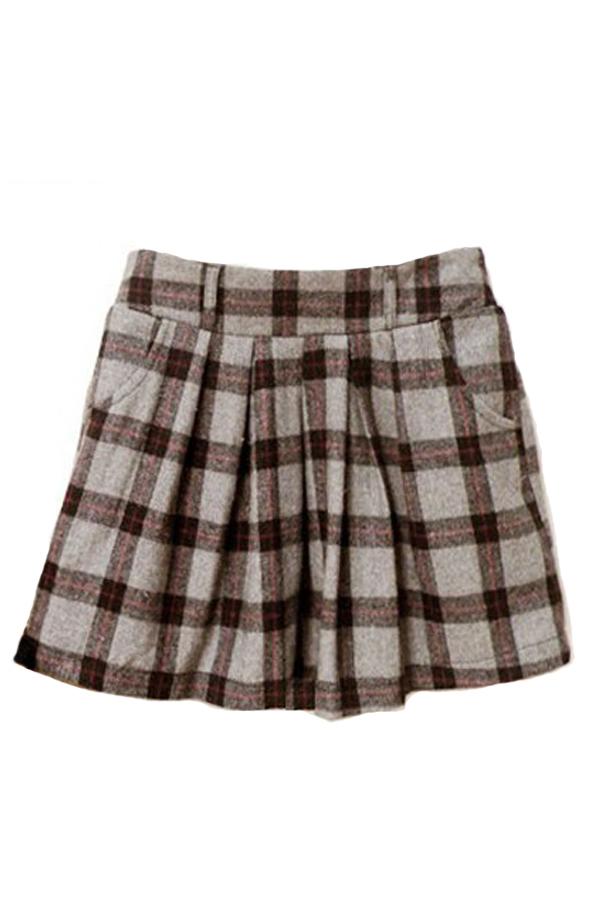 Oasap Preppy Check Printing Mini Skirt