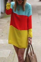 Oasap Delightful Color Block Mini Dress