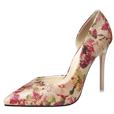 Oasap Pointed Toe High Heels Floral Pumps
