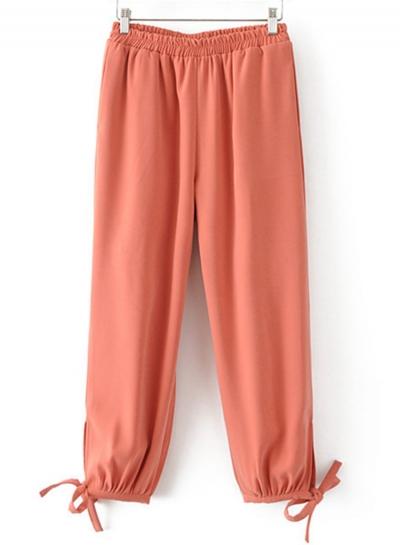 Oasap Solid Loose Fit Elastic Waist Bloomers Pants