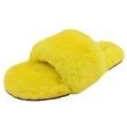 Oasap Women's Fashion Winter Warm Open Toe Flat Scuff Slippers