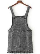 Oasap Plaid Suspender Skirt Overall Mini Dress