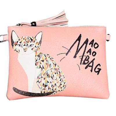Oasap Women's Cartoon Pattern Tasseled Zip Closure Shoulder Bag