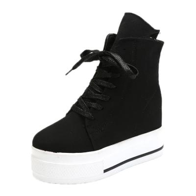 Oasap High Top Height Increasing Round Toe Platform Flat Shoes