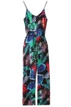 Oasap Fetching Printed Backless Wide-leg Jumpsuit