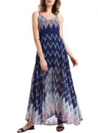 Oasap Women's Open Back Zigzag Print M Slit Boho Dress