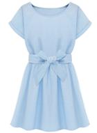 Oasap Women's Bow Front Striped Printed Skater Dress
