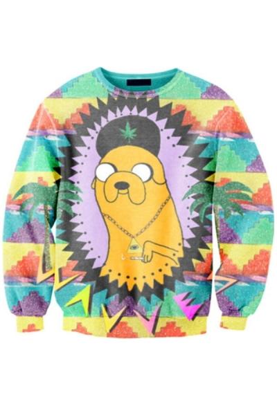 Oasap Elfin Geo Pattern Sweatshirt