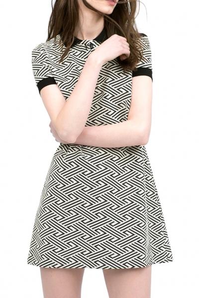 Oasap Classic Geometrical Shift Shirt Dress