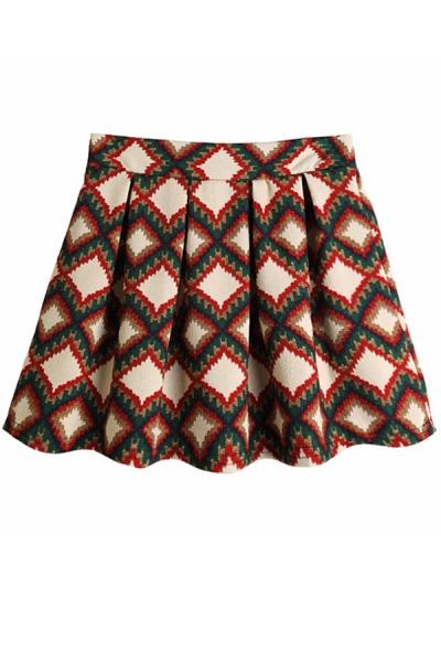 Oasap Geo A-line Skirt