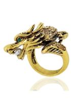 Oasap Jeweled Winding Dragon Ring