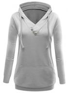 Oasap V Neck Solid Color Casual Hoodies