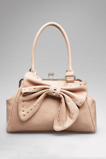 Oasap Oversized Rhinestone Bowknot Embellished Shoulder Bag