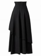 Oasap Gothic High Waist Lace-up Irregular Maxi Skirt