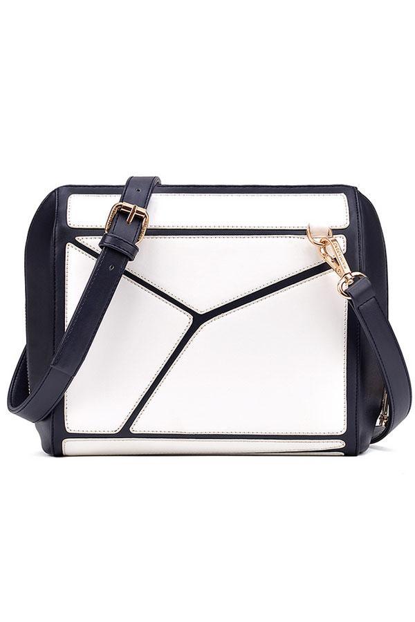Oasap Refined Geo Contrast Shoulder Bag