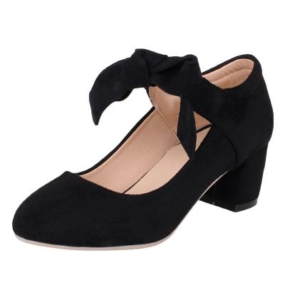 Oasap Solid Color Bow Round Toe Elastic Band Shoes