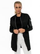 Oasap Casual Band Collar Zipper Detail Long Sleeve Jacket