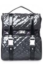 Oasap Glossy Quilted Combined Shoulders Bag