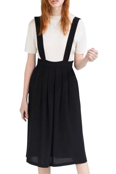 Oasap Women's Casual Pleated Chiffon Braces Skirt