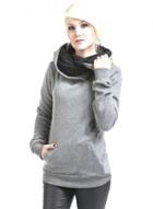 Oasap Turn Down Collar Long Sleeve Solid Color Pullover Hoodie