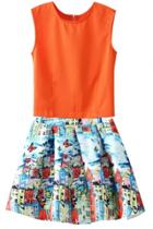 Oasap Vest Top And Oil Painting Skirt Suit