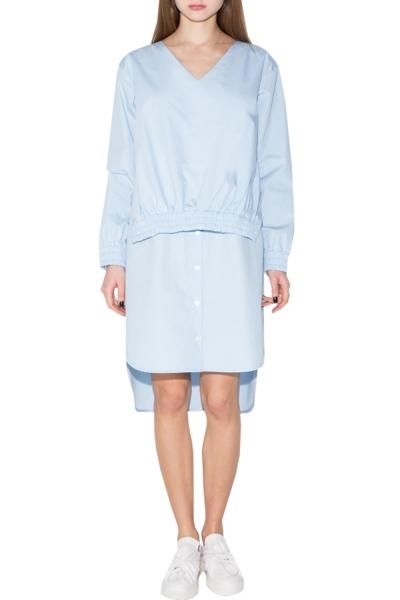 Oasap Women's Casual V Neck Long Sleeve Ruffle Panel High Low Dress