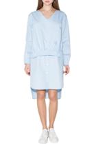 Oasap Women's Casual V Neck Long Sleeve Ruffle Panel High Low Dress