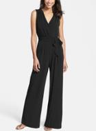 Oasap Solid V Neck Sleeveless Wide-leg Jumpsuit With Belt