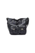 Oasap Drawstring Shoulder Bag With Double Pin Buckles