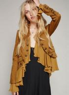 Oasap Romantic Falbala Jacket With Buttons