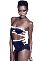 Oasap Black Molded Top High-waisted Bikini