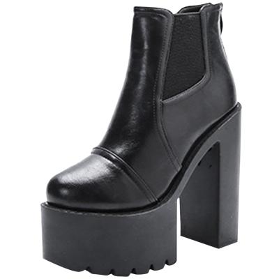 Oasap Women's Solid Color High Platform Ankle Boots