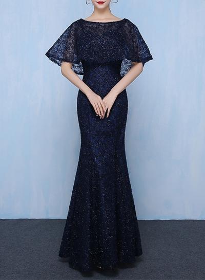 Oasap Elegant Lace Maxi Mermaid Evening Dress
