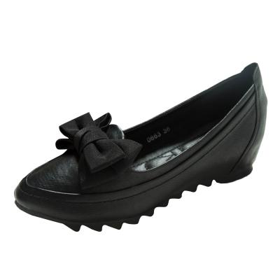 Oasap Solid Color Bow Pointed Toe Flat Heels Shoes