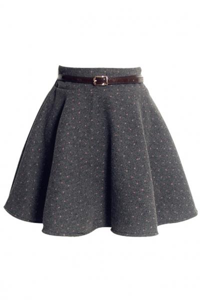 Oasap Sweet Graphic Woolen A-line Skirt