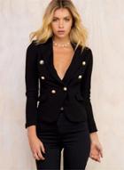 Oasap Fashion Long Sleeve Slim Fit Double Breasted Blazer