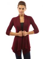 Oasap Shawl Collar Long Sleeve Open Front Knit Irregular Cardigan