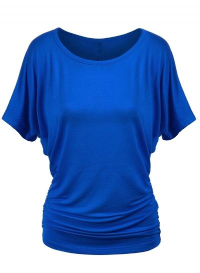 Oasap Women's Solid Color Round Neck Knit Tee
