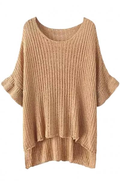Oasap Sweet Batwing High-low Knit Sweater
