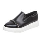 Oasap Pointed Toe Rivet Flat Heels Snake Shoes