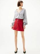 Oasap Classic Striped Loose Shirt With Lantern Sleeves