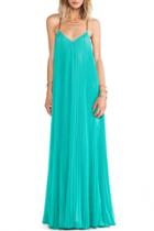 Oasap Fresh Mint Green Strappy Back Sleeveless Long Dress